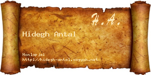 Hidegh Antal névjegykártya